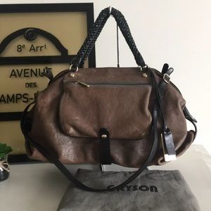 Gryson Olivia Brown Leather Satchel Shoulder Bag